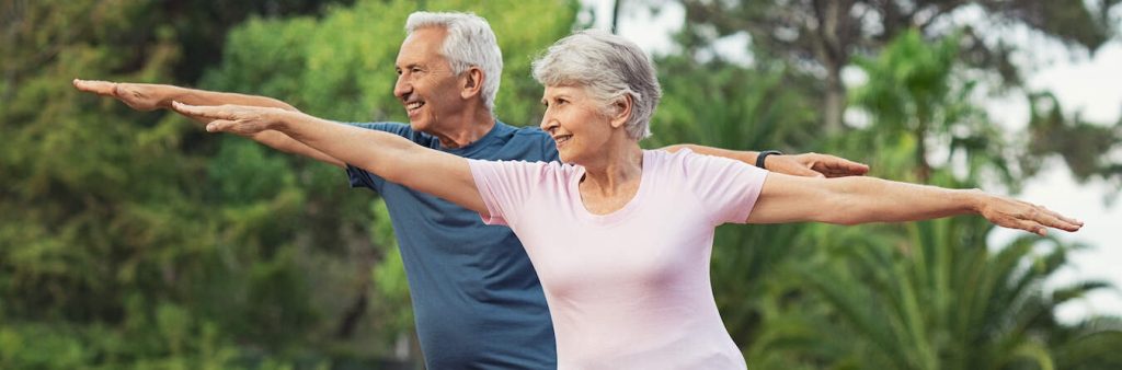 Clermont Park Senior Living Community in Denver, CO - senior doing yoga