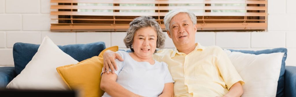 Clermont Park Senior Living Community in Denver, CO - happy asian elderly couple