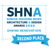 Clermont Park Senior Living Community in Denver, CO - 2022 shna awardbadges diningreno second