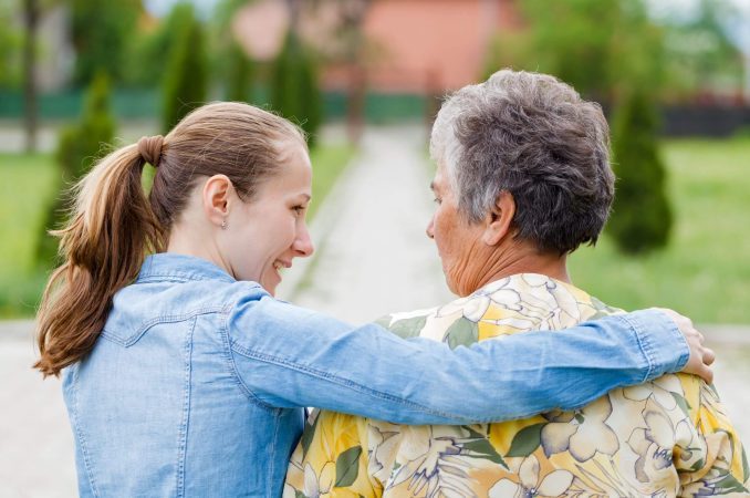 stock image of a mother and daughter