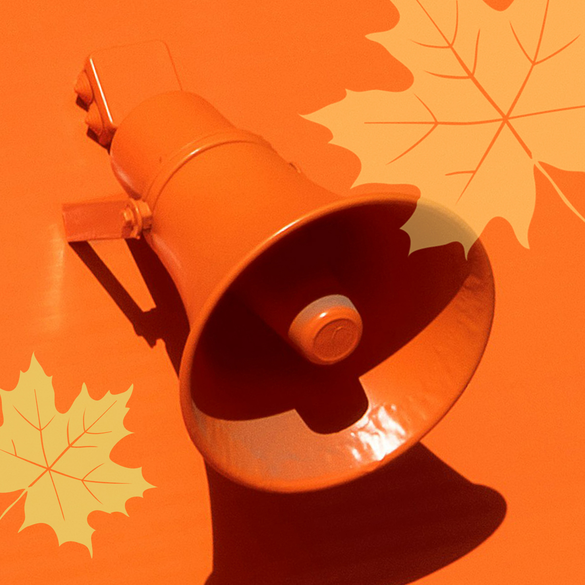 Clermont Park Senior Living Community in Denver, CO - image of megaphone on orange background