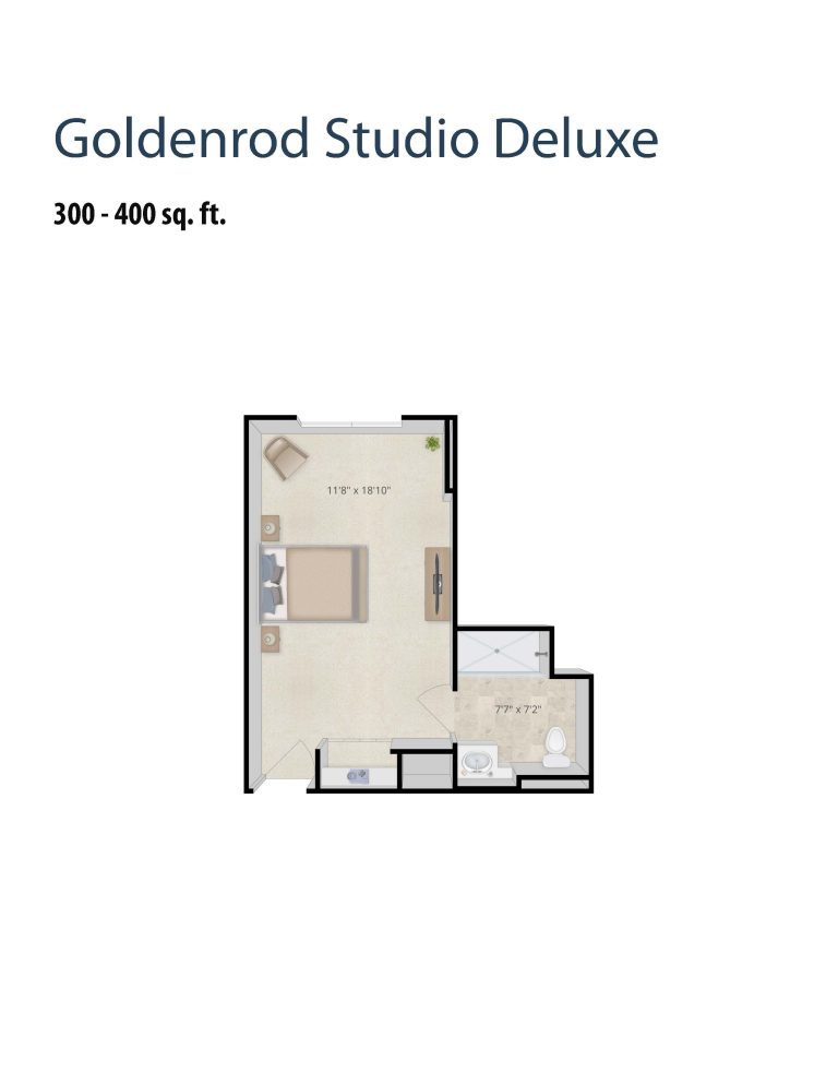 Goldenrod Studio Deluxe Floor Plan